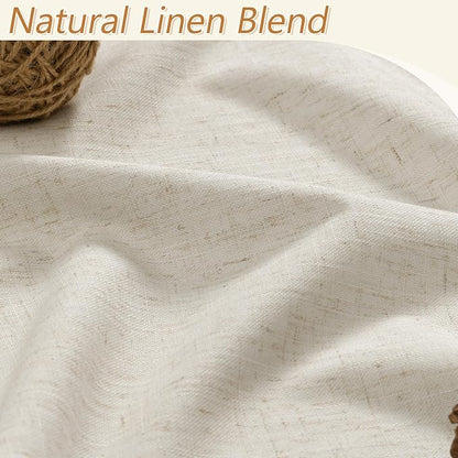 100% Blackout Linen Curtains for Bedroom 96 inches Long, Thermal Insulated Room - Image 3