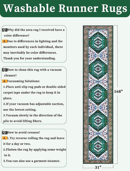 SERISSA 2'6"x14' Washable Non Slip Boho Runner Rug - Image 6