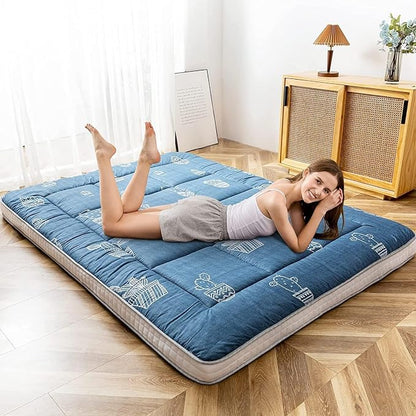 MAXYOYO Grey Cactus Pattern Queen Size Futon Mattress, Japanese Floor Mattress - Image 2