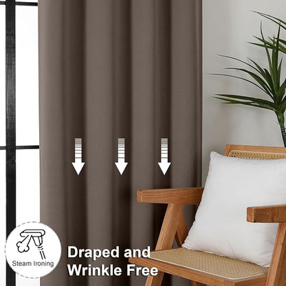Simplebrand Ava Brown Short Blackout Curtains - Image 7