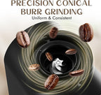 Conical Burr Coffee Grinder, Coffee Beans Grinder with 30 Grinding Settings, Automatic Burr Mill Grinder for Home Use, Touchscreen, 2-12 Cups