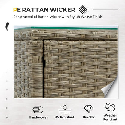 Outsunny 5 Pieces Rattan Wicker Lounge Chair Outdoor Patio Conversation Set - Image 3
