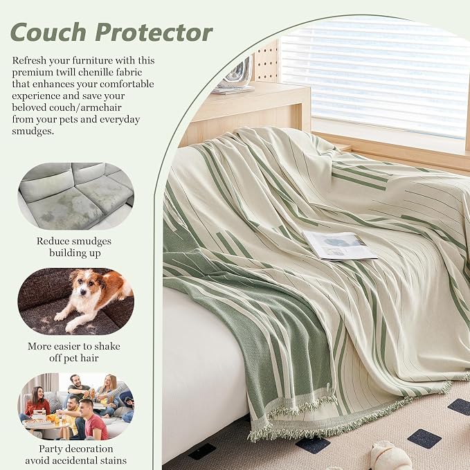 DREAMINGO Chenille Armchair Cover Jacquard Sofa Covers Washable Furniture - Image 5
