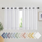 NICETOWN White Short Curtains for Small Window, Grommet Semi Sheer Linen Blend by NICETOWN
