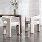 RIVOVA Modern Barrel Dining Chairs Set of 2, Linen Upholstered Accent Side Chair by RIVOVA