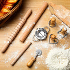 9 Pcs Gnocchi Pasta Making Tools kit - Gnocchi Board, Pasta Cutter, Ravioli Stamp, Wood Threaded Pasta Roller Pin Set, Noodle and Dumplings Maker, Homemade Kitchen Gift for Pasta Lovers