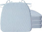 AAAAAcessories D-Shaped Chair Cushions, Machine-Washable Cover, Pinstripe Blue by AAAAAcessories