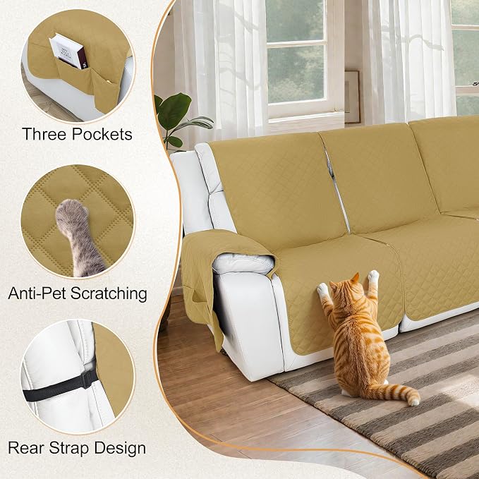 HDCAXKJ 100% Waterproof Reclining Sectional Couch Covers L Shape Recliner Sofa - Image 7