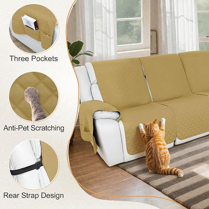 HDCAXKJ 100% Waterproof Reclining Sectional Couch Covers L Shape Recliner Sofa - Image 7