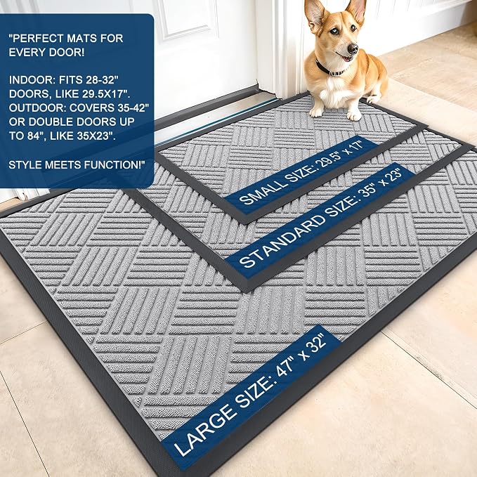 OLANLY Front Door Mat Outside Entrance 47x32, Waterproof Heavy-Duty Doormat | - Image 2
