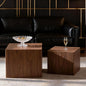 Square Nesting Tables for Living Room, Wood Nesting Coffee Table Walnut Veneer by Vulacko