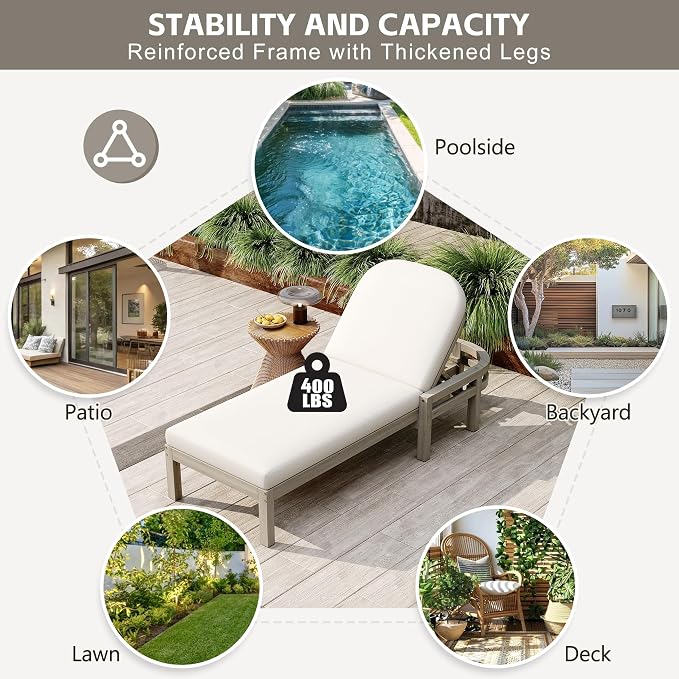 Outdoor Chaise Lounge Chair, Patio Chaise Lounge Recliner - Image 8
