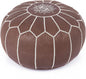 Marrakesh Gallery Genuine Leather Round Pouf Unstuffed by MarrakeshGallery