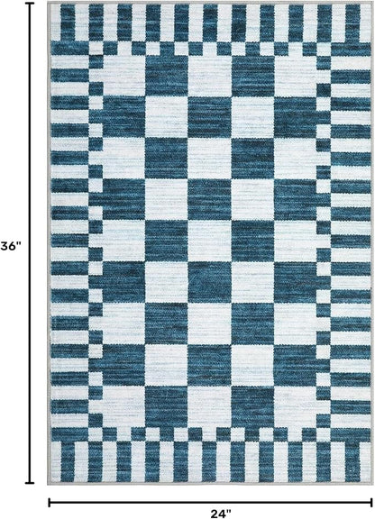 GarveeHome Checkered Washable 2x3 Rug Small Area Rugs Non-Slip - Image 2