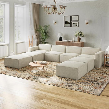 Novilla 151.2" Modular Sectional Sofa, No Assembly Cloud Sectional Couch by Novilla