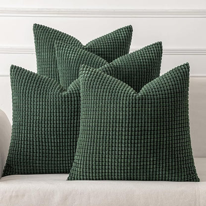 MIULEE Boho Farmhouse Throw Pillow Covers 18x18 Inch Set of 4 Soft Neutral by MIULEE