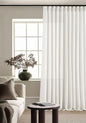 Beige White Pinch Pleat Semi Sheer Linen Curtain W70xL120 1 Panel | Light by Twodrapes