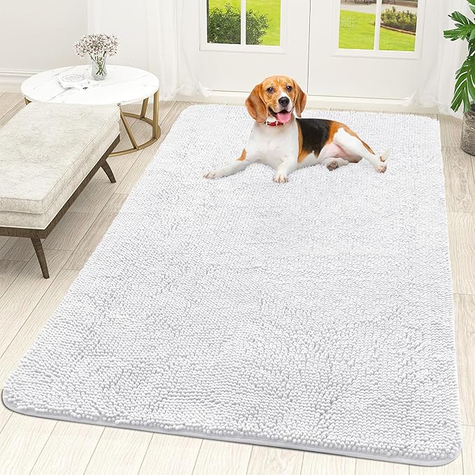 OLANLY Dog Door Mat for Muddy Paws 59x35, Super Absorbent Chenille Mud Mat | by OLANLY
