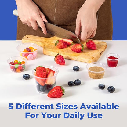 Fit Meal Prep 2500 Pack 2 oz BPA Free Condiment Cups No Lids, Disposable Jello Shots Containers, Small Dipping Sauce Cups, Plastic Ramekins in Bulk, Stackable Souffle Cups for Sample, Portioning