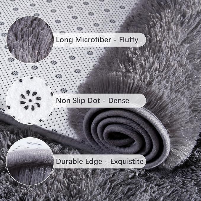 Chicrug Soft Runner Rugs for Bedroom Living Room Plush Fluffy Rug 2x8 | Shag - Image 6