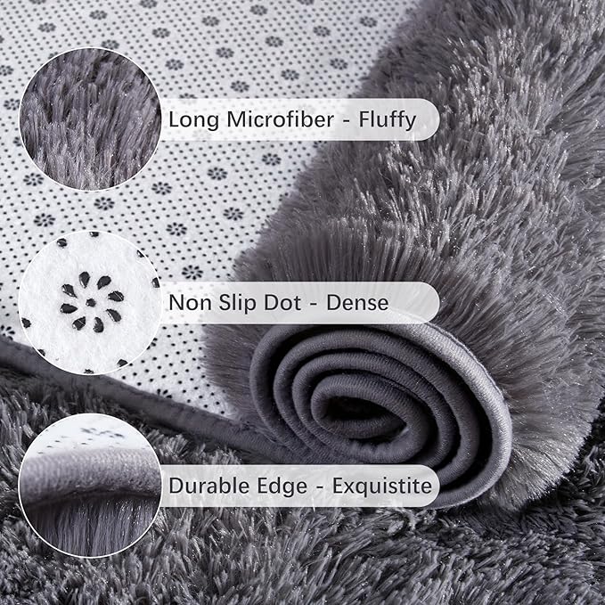 Chicrug Soft Runner Rugs for Bedroom Living Room Plush Fluffy Rugs 2x6 | Shag - Image 6