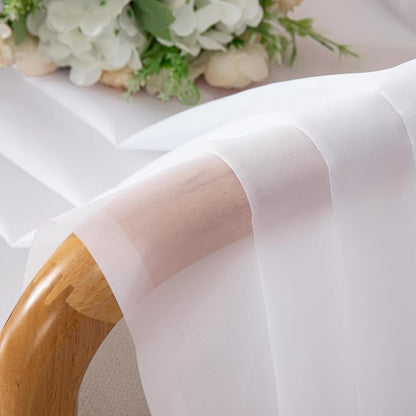 2 Panels Sheer White Curtains 72 Inches Length Window Treatment - Image 4