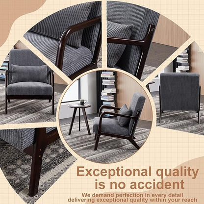 Beige Midcentury Modern Accent Chair - Image 7