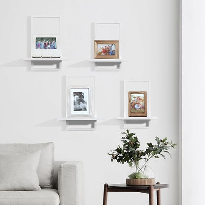 PHOENANCEE Square Wall Shelf, Framed Floating Shelves Set of 2, Decorative - Image 5