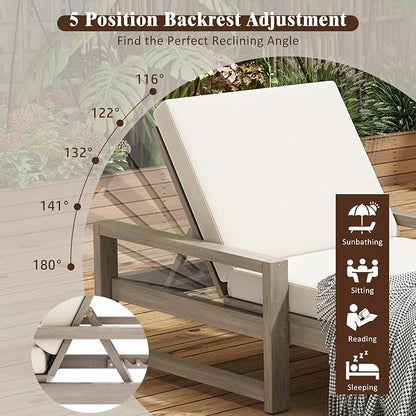 Outdoor Chaise Lounge Chair Set of 3, Patio Chaise Lounge Recliner - Image 8