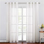 NICETOWN Linen Curtains Off White Sheer Flax Textured, Grommet Semi Linen Sheer by NICETOWN