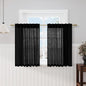 Black Kitchen Cafe Curtains 45 Inch Length 2 Panel Set Back Tab Pocket Semi by Nanspring