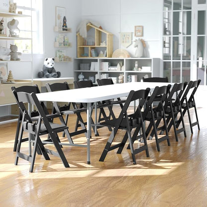 Flash Furniture Hercules Set of 10 Kids Black Resin Folding Chair - Image 2