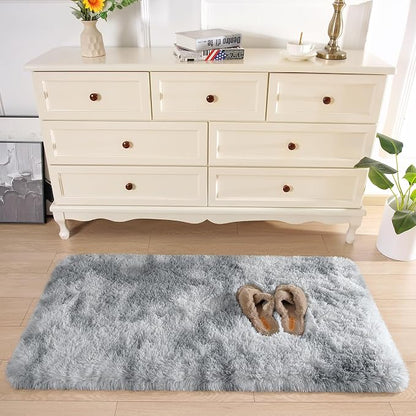 Chicrug Soft Runner Rugs for Bedroom Living Room Plush Fluffy Rug 2x4 | Shag - Image 4