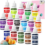 Food Coloring Liquid - 16 Colors Vibrant Food Coloring Set, Upgraded Tasteless Food Grade Food Dye for Cake Decorating, Baking, Cookies, Icing, Slime, Easter Egg, Fondant and DIY Crafts - 10ml Bottles
