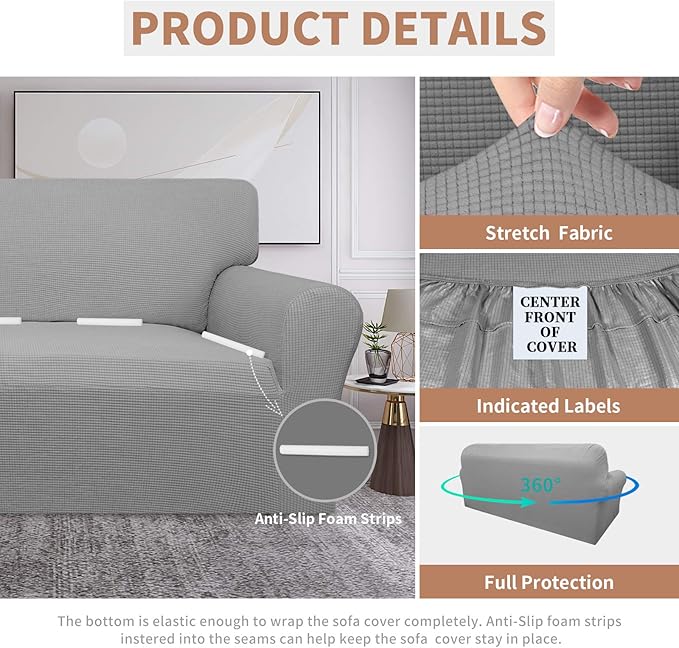 Easy-Going 100% Waterproof Couch Cover, 3 Cushion Couch Slipcover - Image 4