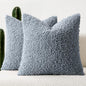 Faux Fur Throw Pillow Covers 18x18 Inch Set of 2 Boucle Neutral Decorative by Woaboy