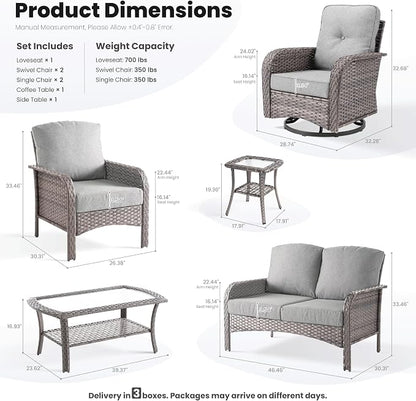 ovios 7-Piece Patio Furniture Set, Outdoor Wicker Sofa - Image 9