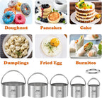 Biscuit Cutter Set for baking (5 Pieces/Set), Round Cookies Cutter with Handle, Professional Baking Dough Tools
