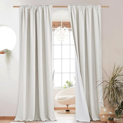 NICETOWN 100% Absolutely Blackout Linen Curtains - Image 8