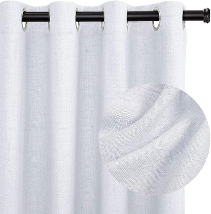 100% Blackout Linen Textured Short Small Curtains by 100BlackoutShield