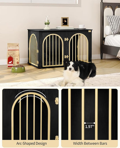 Hzuaneri 39.4" Wooden Dog Crate Furniture, Indoor Dog Kennel Dogs Cage - Image 3