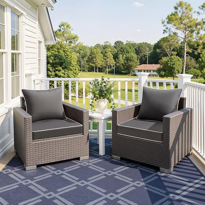 MIULEE Dark Grey Outdoor Seat Cushion 22x24 Inch Waterproof & 3 Year Fade - Image 2