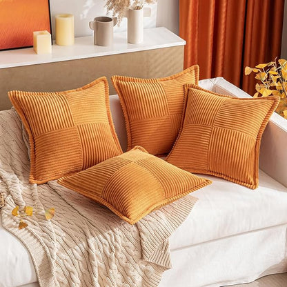 MIULEE Fall Burnt Orange Decorative Throw Pillow Covers 16x16 Inch 2 Pack | - Image 7