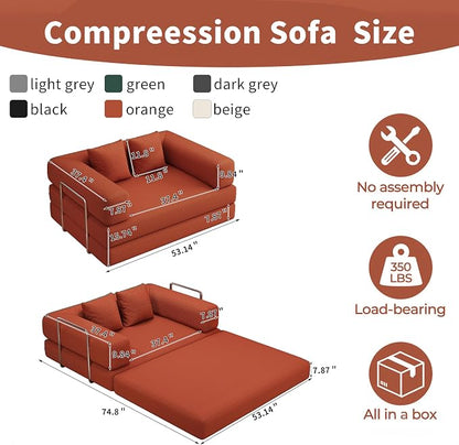 BSHOMGI Folding Sofa Bed, 4 in 1 Convertible Sofas to Lounger Comfy Single Bean - Image 2