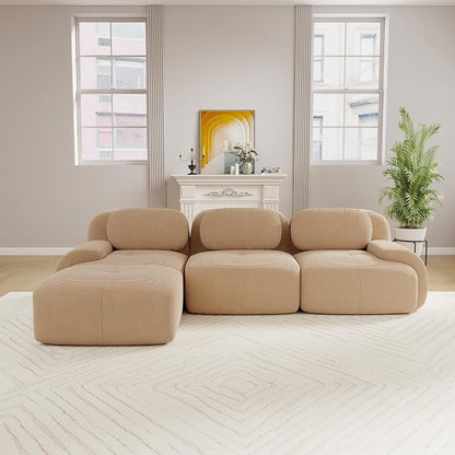 Boneless Sectional Couch, No Assembly Required, 117.3” L Shaped Modular Cloud - Image 2