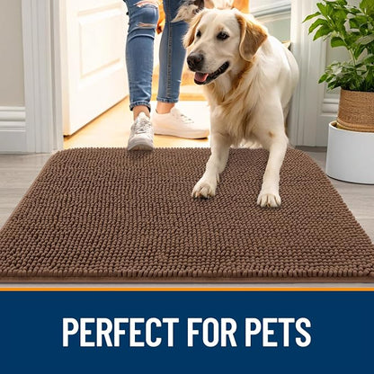 OLANLY Dog Door Mat for Muddy Paws 40x32, Super Absorbent Chenille Mud Mat | - Image 6