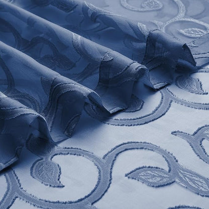 Furman Cafe Curtains 45 Inch Length 2 Panels Set, Elegant Geometric Jacquard - Image 8