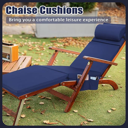 Wenqik 2 Pcs Outdoor Chaise Lounge Cushion - Image 6