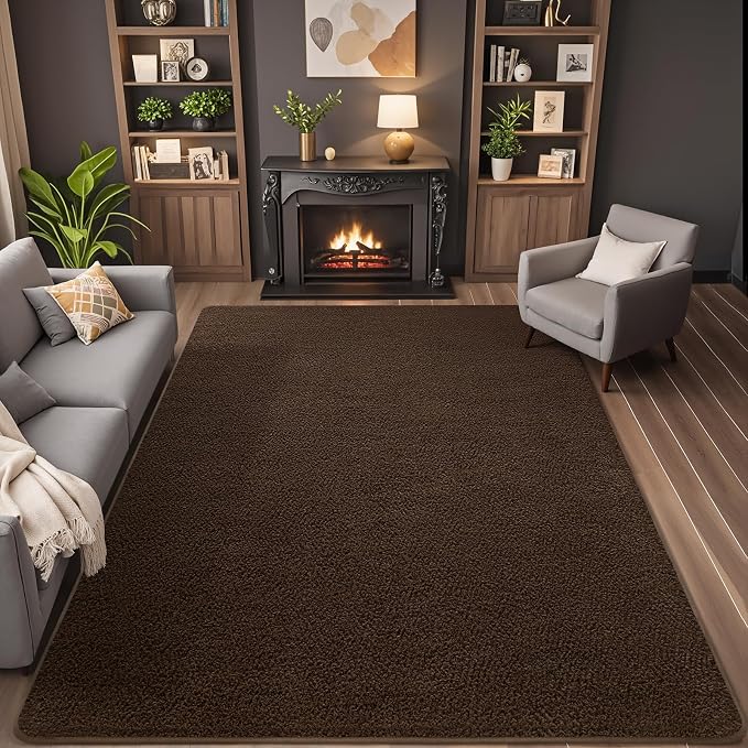 2x6 Runner Rug for Hallway, Long Runner Rugs Non Slip, Coffee | Soft Washable - Image 8