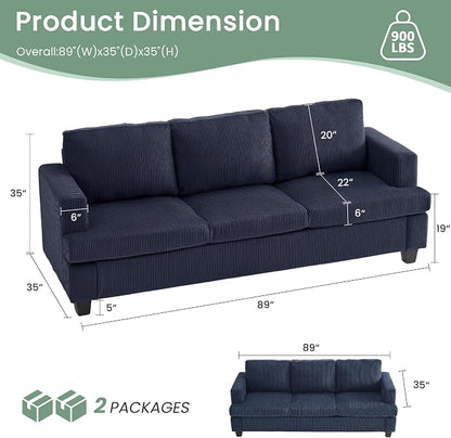 YOUDENOVA Sofa Couch, 3 Piece Set Comfy Sofa, 2 Loveseat & 3 Seater Sofa - Image 3
